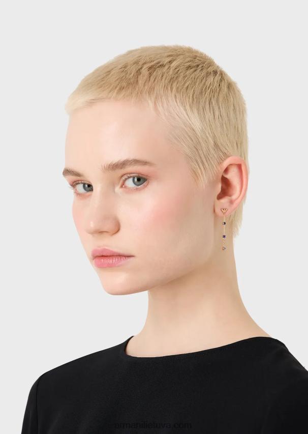 moterys rozinis auksas Armani rožinio aukso atspalvio žalvario auskarų rinkinys 02482X850