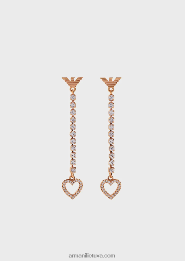 moterys rozinis auksas Armani rožinio aukso atspalvio žalvario auskarai 02482X801