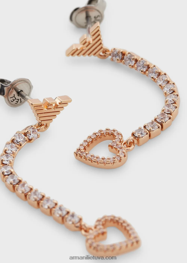 moterys rozinis auksas Armani rožinio aukso atspalvio žalvario auskarai 02482X801