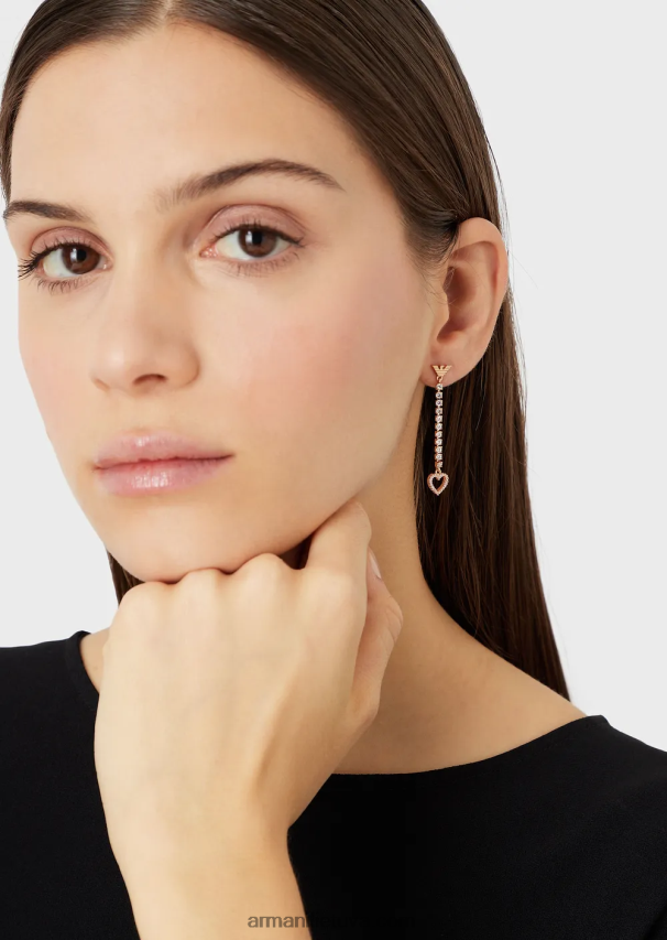 moterys rozinis auksas Armani rožinio aukso atspalvio žalvario auskarai 02482X801