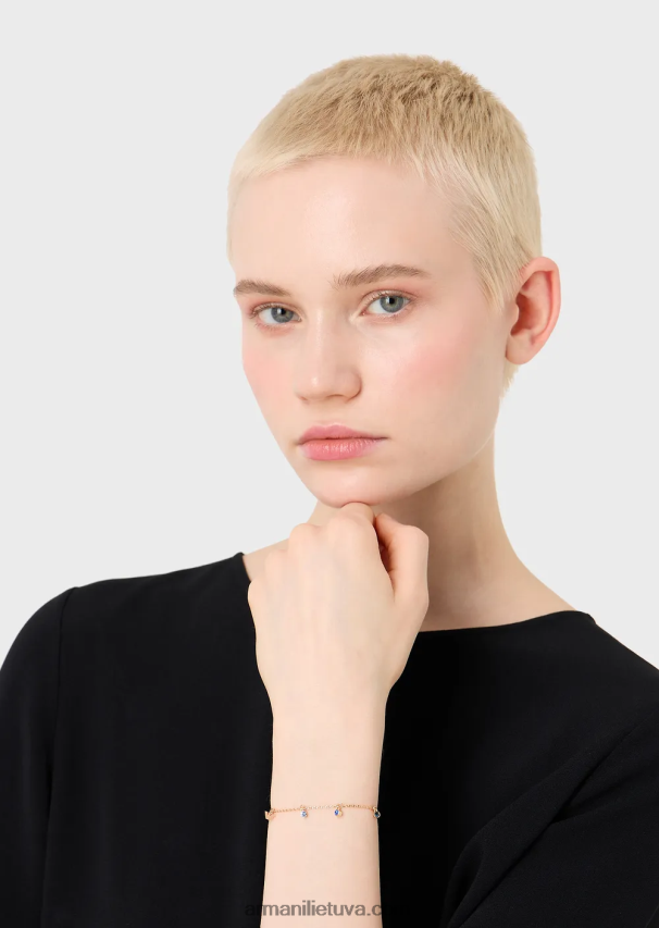 moterys rozinis auksas Armani rožinio aukso atspalvio žalvario stoties apyrankė 02482X829