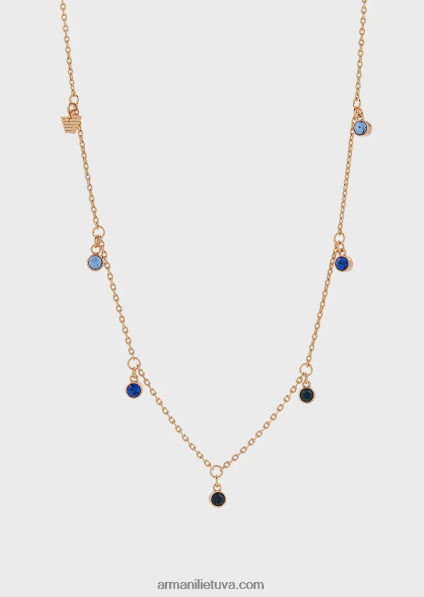 moterys rozinis auksas Armani rožinio aukso atspalvio žalvario stoties karoliai 02482X828