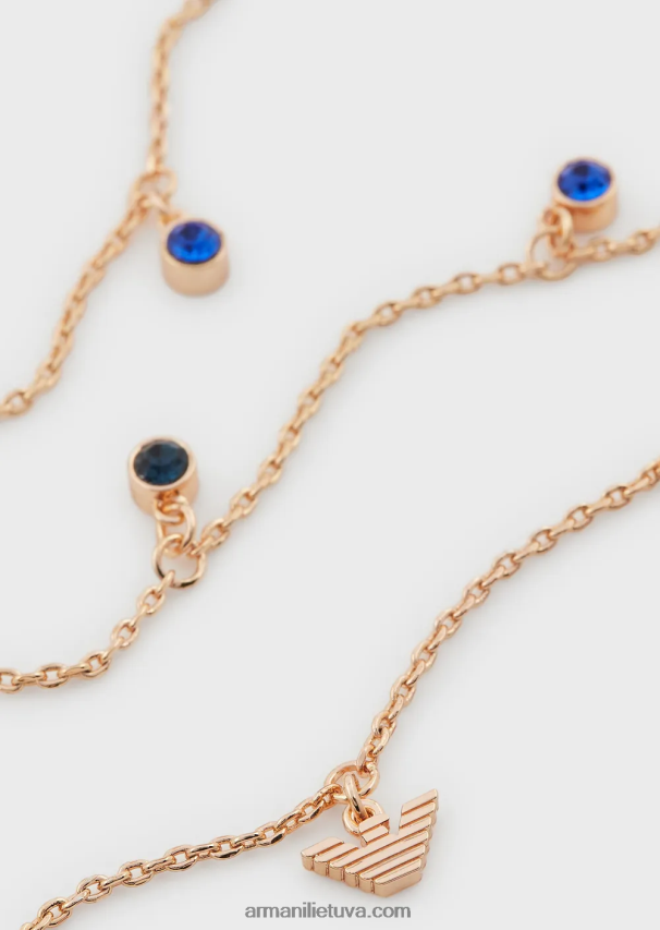 moterys rozinis auksas Armani rožinio aukso atspalvio žalvario stoties karoliai 02482X828