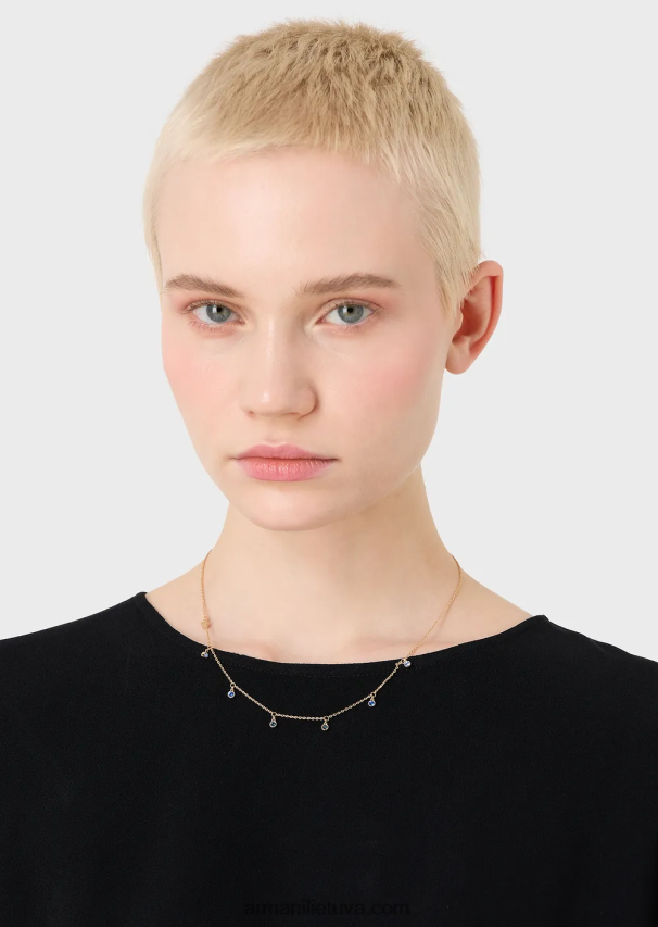 moterys rozinis auksas Armani rožinio aukso atspalvio žalvario stoties karoliai 02482X828