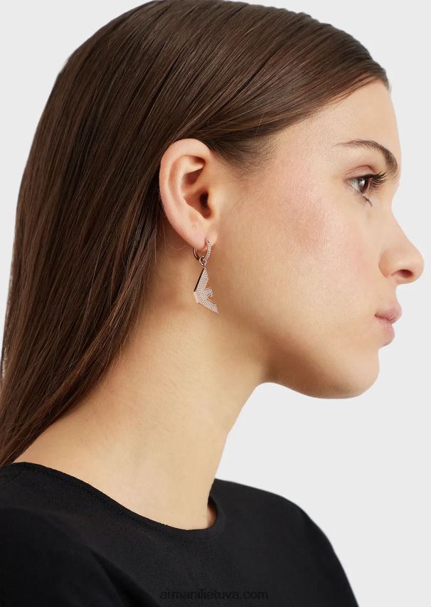 moterys rozinis auksas Armani rožinio aukso atspalvio nerūdijančio plieno auskarai 02482X799