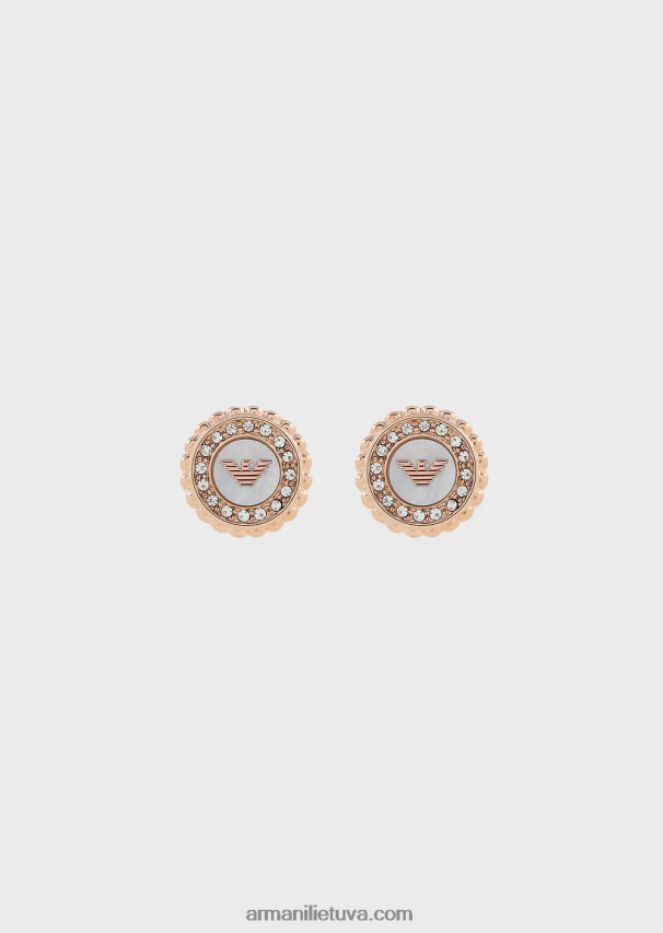 moterys rozinis auksas Armani rožinio aukso atspalvio nerūdijančio plieno auskarai su smeigtukais 02482X818