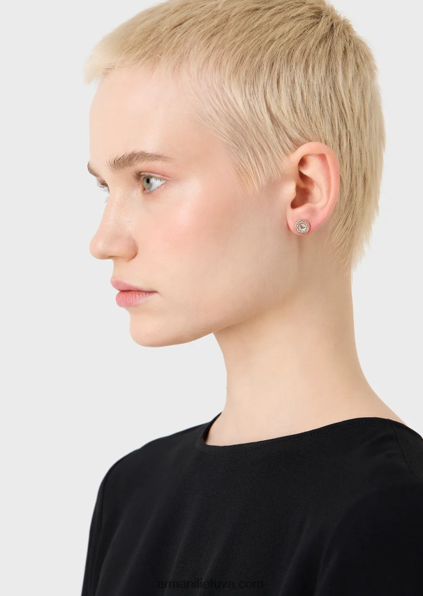 moterys rozinis auksas Armani rožinio aukso atspalvio nerūdijančio plieno auskarai su smeigtukais 02482X818