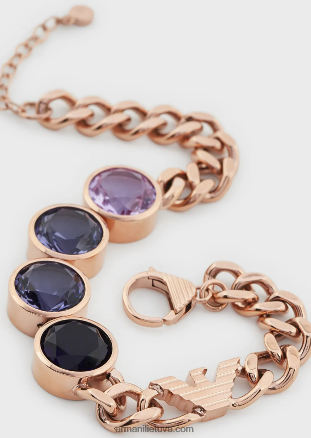 moterys rozinis auksas Armani rožinio aukso atspalvio nerūdijančio plieno komponentų apyrankė 02482X831