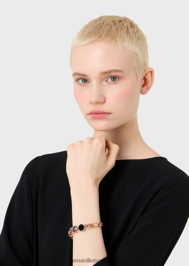 moterys rozinis auksas Armani rožinio aukso atspalvio nerūdijančio plieno komponentų apyrankė 02482X831