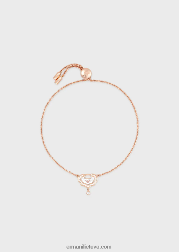 moterys rozinis auksas Armani rožinio aukso atspalvio sterlingo sidabro id apyrankė 02482X792