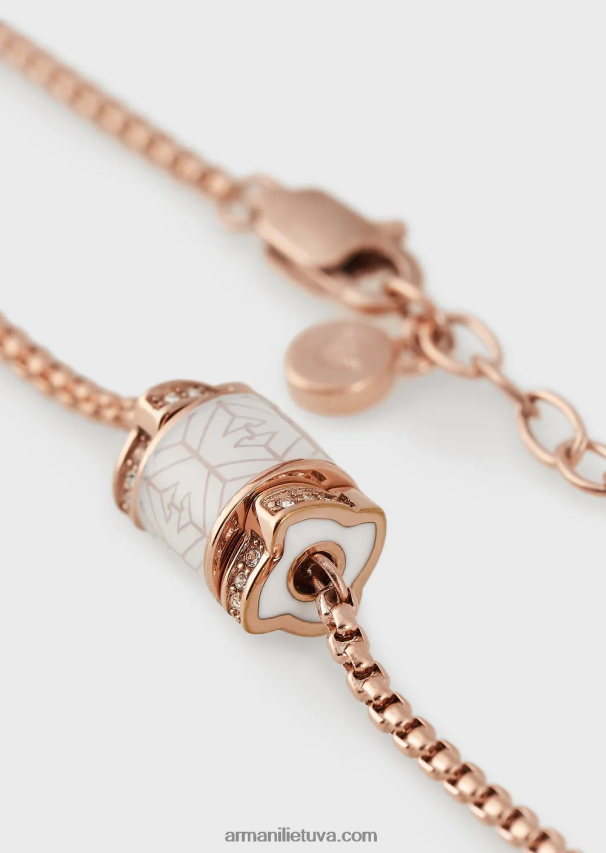 moterys rozinis auksasemporio armani rožinio aukso atspalvio nerūdijančio plieno pakabukas karoliai 02482X851