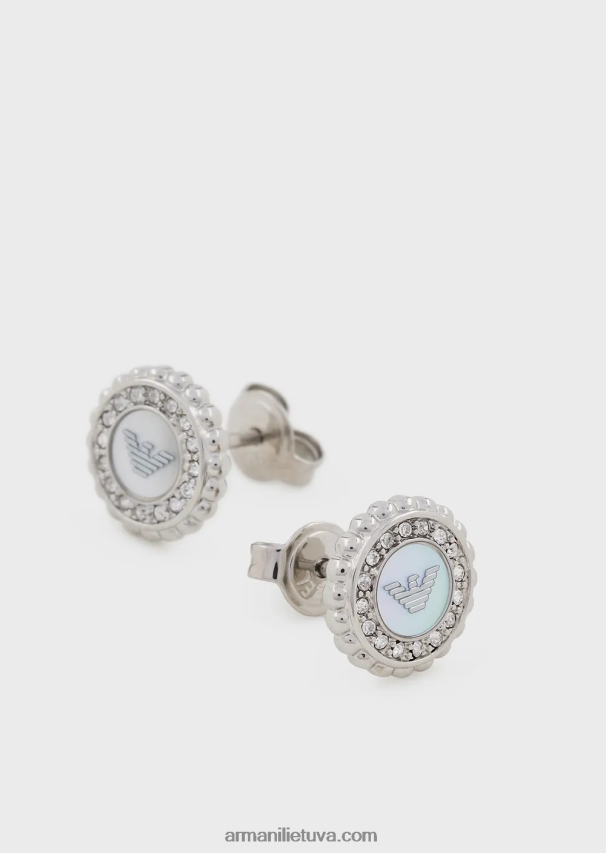 moterys sidabras Armani nerūdijančio plieno perlamutriniai auskarai 02482X821