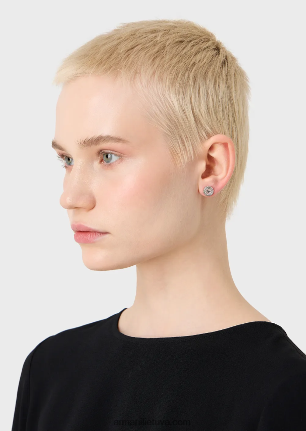 moterys sidabras Armani nerūdijančio plieno perlamutriniai auskarai 02482X821