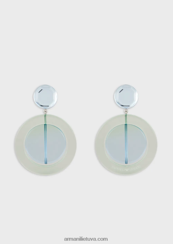 moterys žydros spalvos Armani apvalūs pakabinami auskarai 02482X854