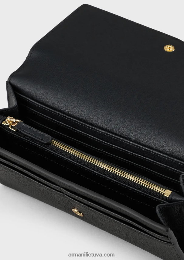 moterys juodas Armani myea piniginė su elnio rašto atvartu 02482X904