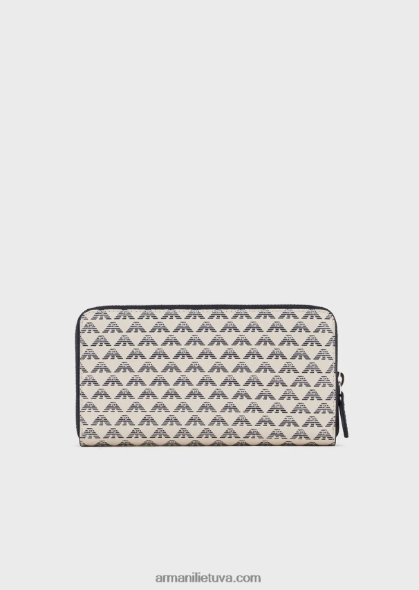 moterys mėlynas logotipas Armani visa erelio piniginė su užtrauktuku 02482X893