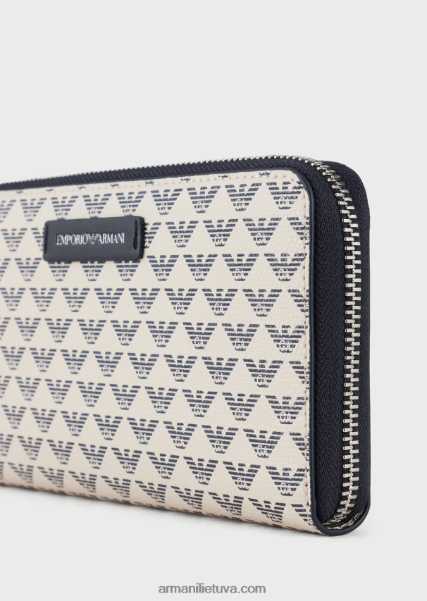 moterys mėlynas logotipas Armani visa erelio piniginė su užtrauktuku 02482X893