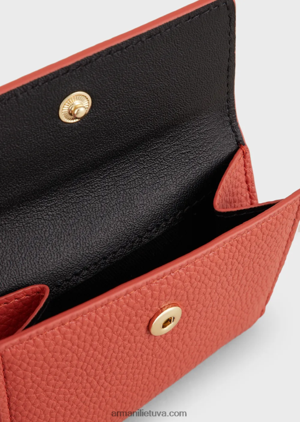 moterys rudas Armani myea trifold piniginė su elnio raštu 02482X908