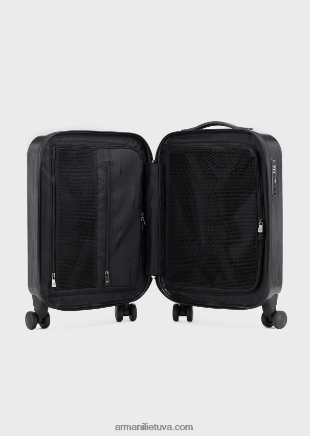 moterys pilka Armani abs rankinio bagažo krepšys su dideliu reljefiniu ereliu 02482X766