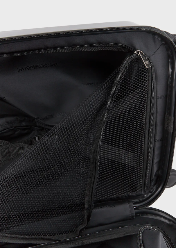 moterys pilka Armani abs rankinio bagažo krepšys su dideliu reljefiniu ereliu 02482X766