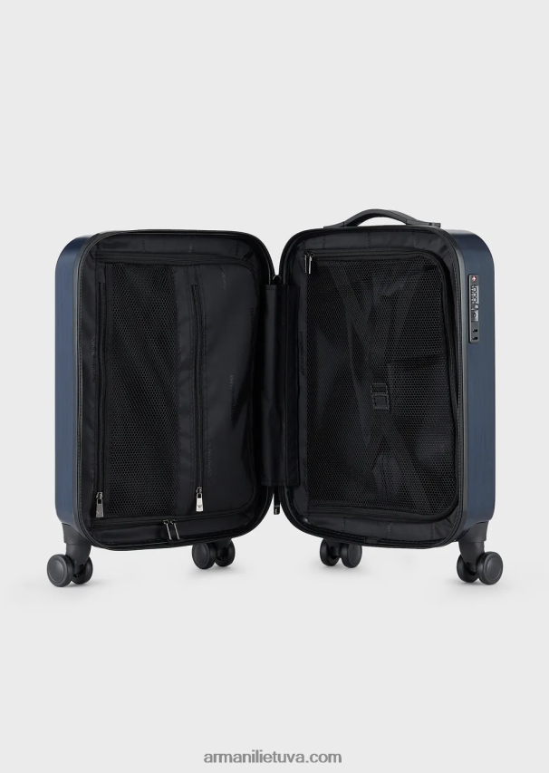 moterys tamsiai mėlyna Armani abs rankinio bagažo krepšys su dideliu reljefiniu ereliu 02482X765