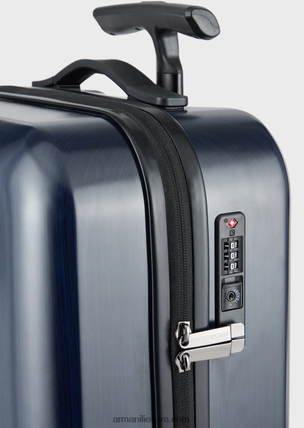 moterys tamsiai mėlyna Armani abs rankinio bagažo krepšys su dideliu reljefiniu ereliu 02482X765