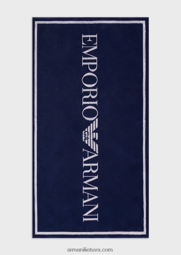 moterysArmani kilpinis paplūdimio rankšluostis su dideliu logotipu 02482X25