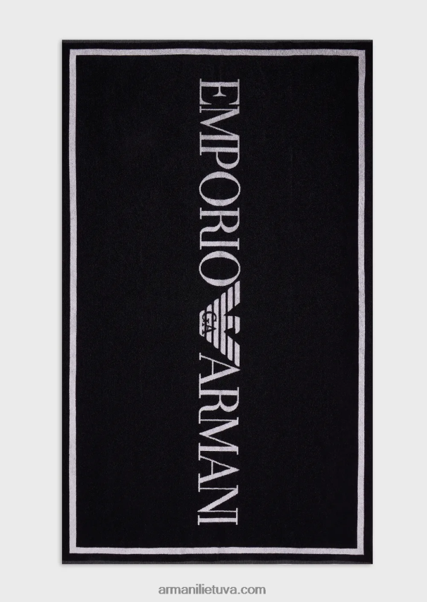 moterysArmani kilpinis paplūdimio rankšluostis su dideliu logotipu 02482X26