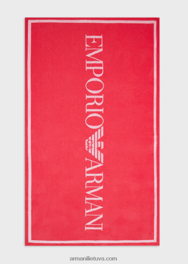 moterysArmani kilpinis paplūdimio rankšluostis su dideliu logotipu 02482X27