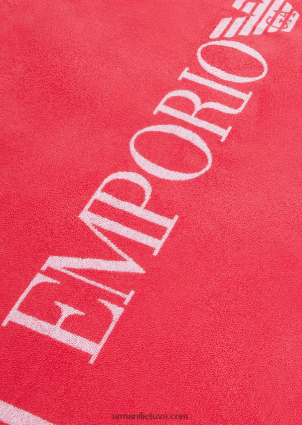 moterysArmani kilpinis paplūdimio rankšluostis su dideliu logotipu 02482X27