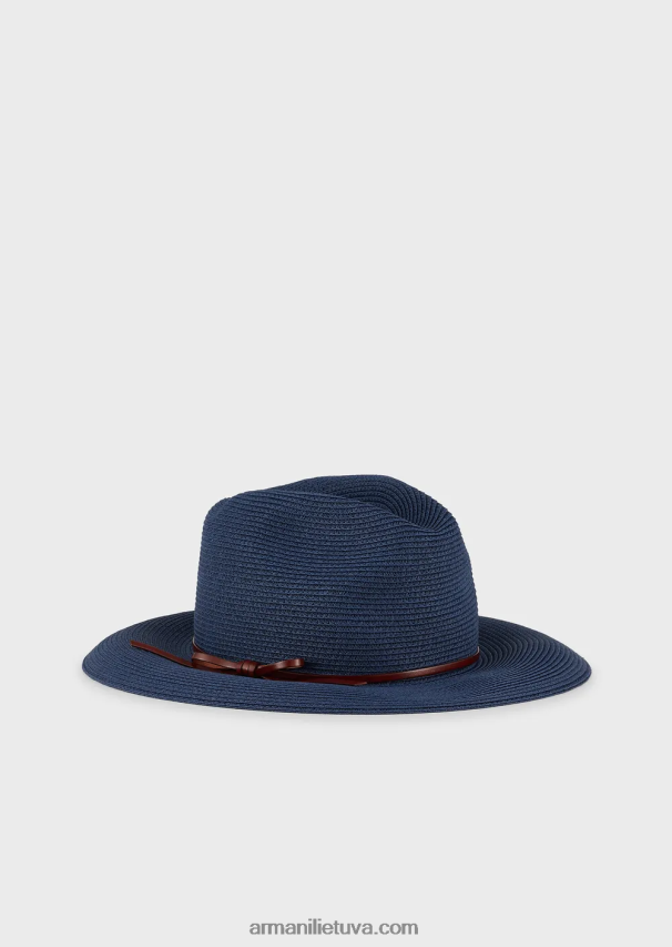 moterysArmani austa popieriaus verpalų kepurė su odiniu dirželiu ir krašteliu 02482X775