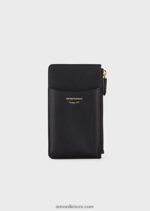 moterys juodas Armani elnio rašto myea telefono dėklas su užtrauktuku ir kišenėmis 02482X881