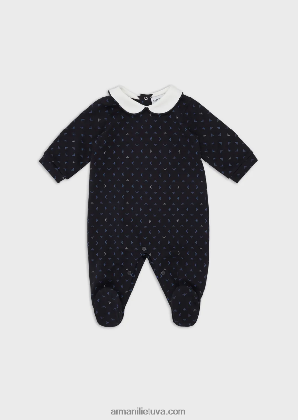 berniukasArmani Onesie su Peter Pan apykakle ir visapusišku op-art ereliu 02482X2715