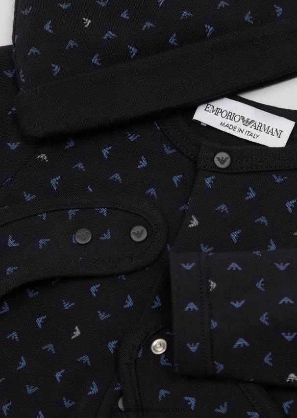 berniukasArmani dovanų rinkinys iš universalaus op-art erelio antkrūtinio ir snaputės 02482X2726