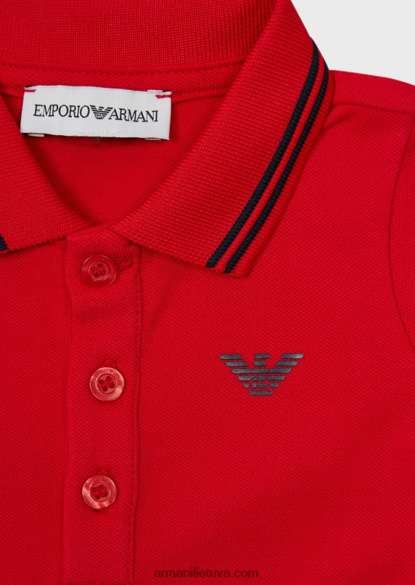 berniukasArmani tamprūs pique polo marškinėliai su dryžuotomis detalėmis 02482X2677