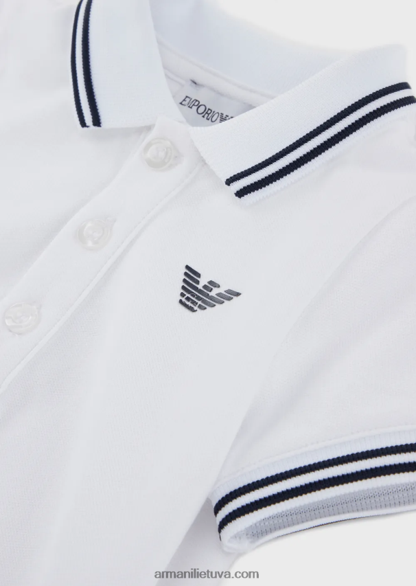 berniukasArmani tamprūs pique polo marškinėliai su dryžuotomis detalėmis 02482X2678