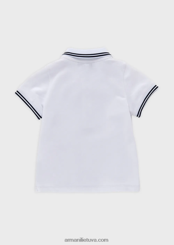 berniukasArmani tamprūs pique polo marškinėliai su dryžuotomis detalėmis 02482X2678