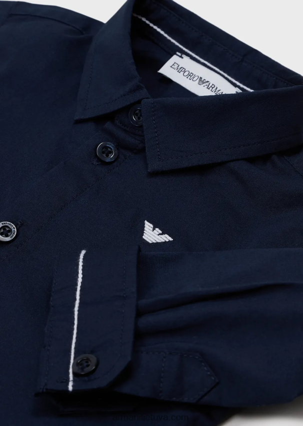 berniukasArmani tampri medvilniniai marškiniai su erelio siuvinėjimu 02482X2675