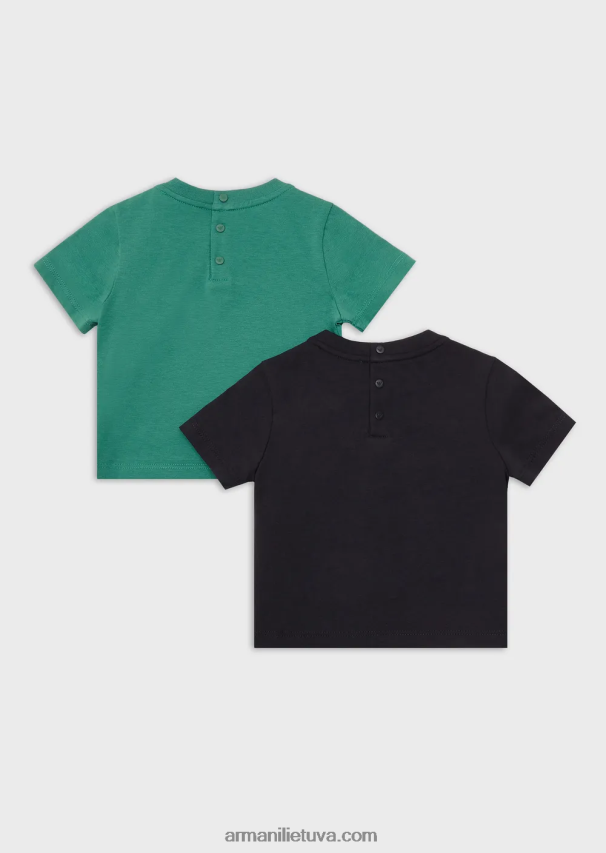 berniukas mėlyna Armani dvi pakuotės ekologiškų marškinėlių su erelio logotipu 02482X2687