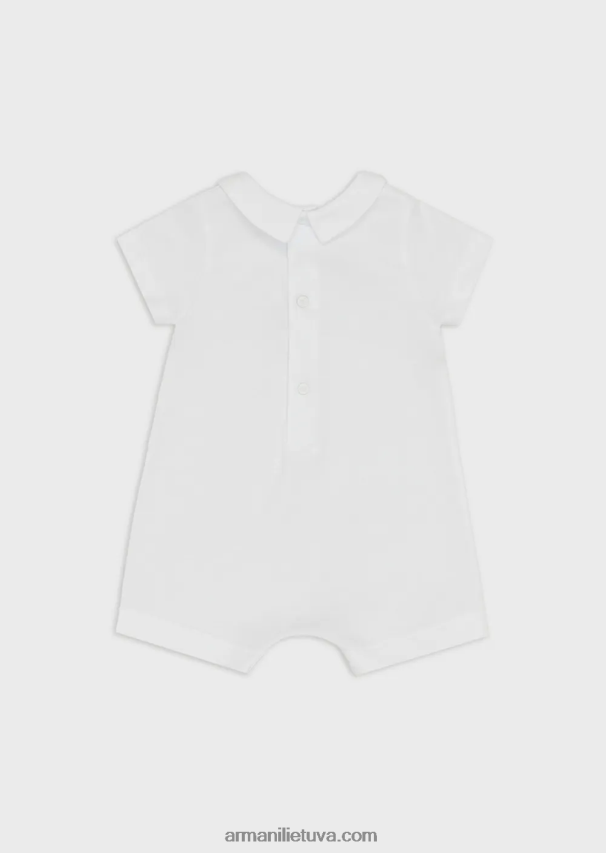 berniukas modelis Armani trikotažinis šliaužtinukas su meškiuko siuvinėjimu 02482X2694