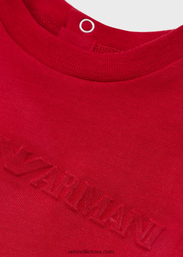 berniukas raudonasunkiasvoriai marškinėliai su emporio armani logotipu 02482X2685
