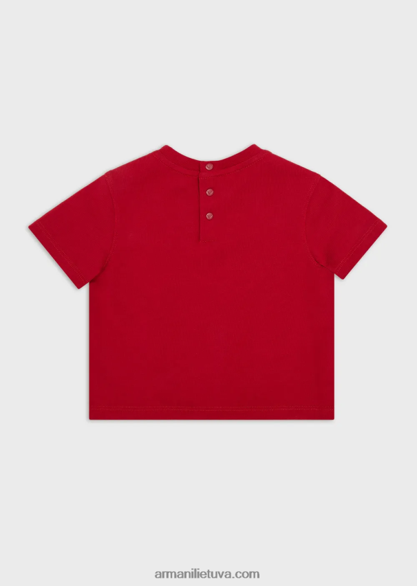 berniukas raudonasunkiasvoriai marškinėliai su emporio armani logotipu 02482X2685