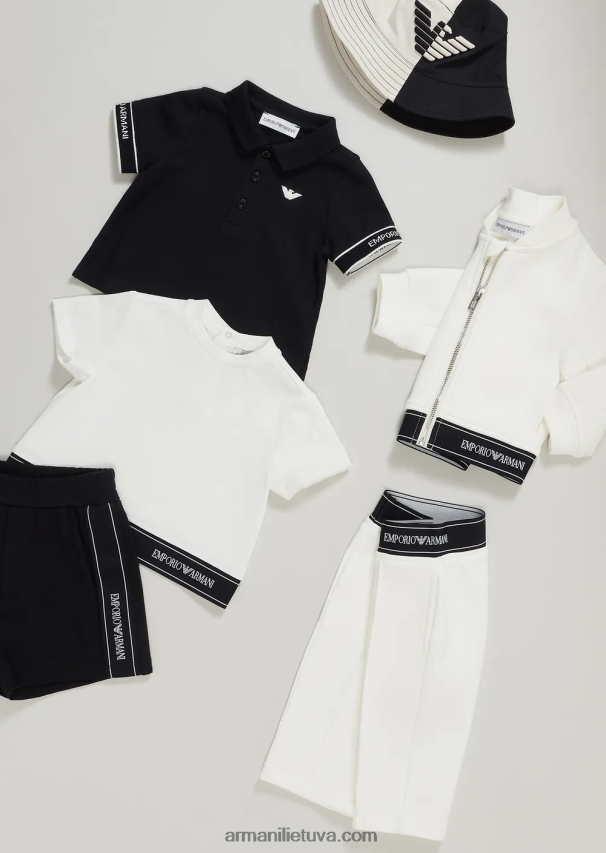 berniukas tamsiai mėlyna Armani trikotažiniai polo marškinėliai su erelio siuvinėjimu 02482X2690