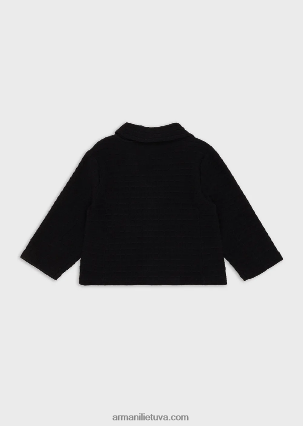 berniukas tamsiai mėlyna Armani vieneilis striukė iš tekstūruoto audinio 02482X2706