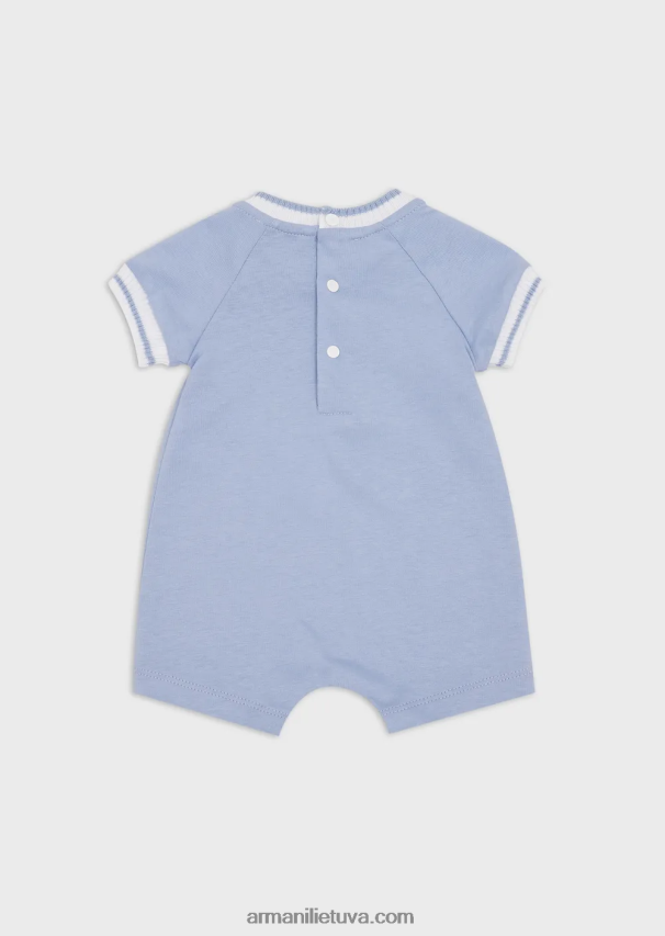 berniukas žydros spalvos Armani Manga kapsulių kolekcijos spausdinimo organinis trikotažas 02482X2699