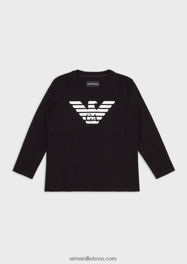 berniukasArmani Pima jersey megztinis su logotipu 02482X2387