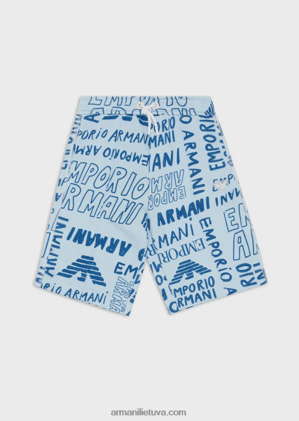 berniukasArmani džersio vilnos šortai su raišteliu su ea crew raidėmis 02482X2435