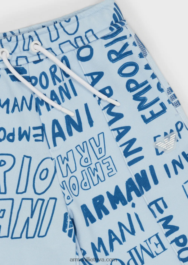 berniukasArmani džersio vilnos šortai su raišteliu su ea crew raidėmis 02482X2435