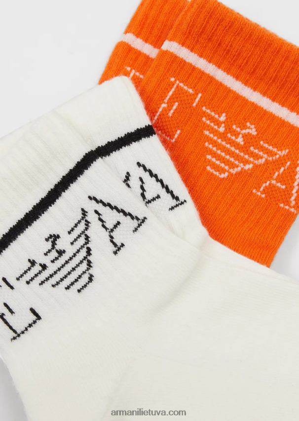 berniukasArmani dvi pakuotės kilpinių kojinių su žakardo ea logotipu 02482X2375