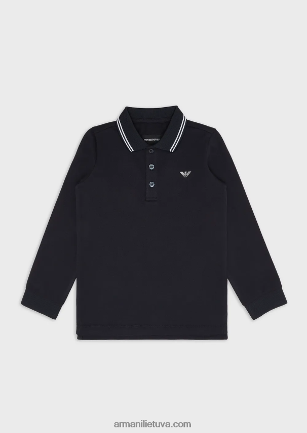berniukasArmani ilgomis rankovėmis tamprūs polo marškinėliai 02482X2402